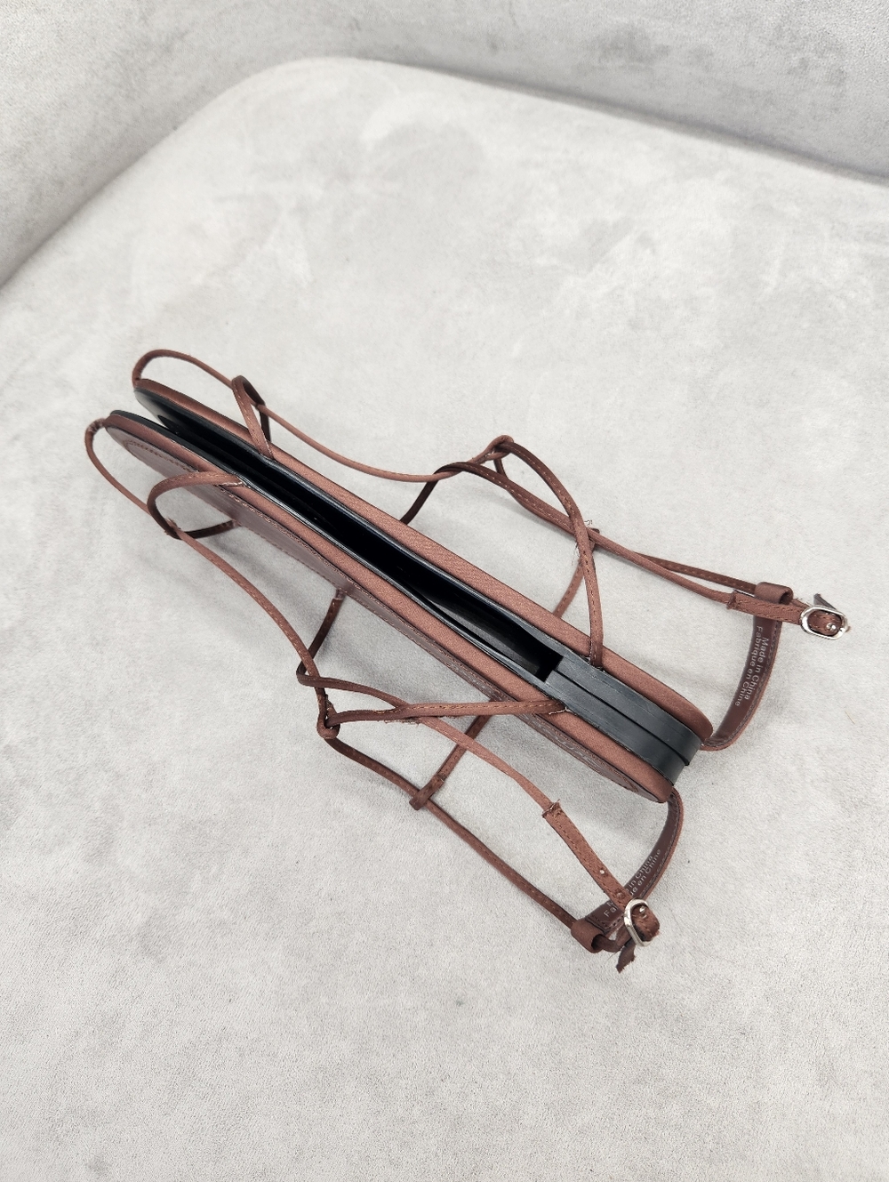 Jeffrey Campbell Sandals 8 Chocolate Brown Satin Trawl Strappy Dainty New $135 - Picture 5 of 12